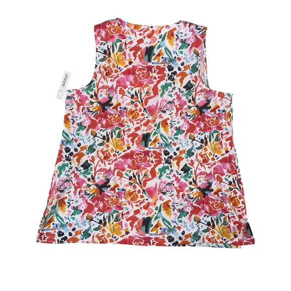 Chico’s Plus 4 XXL Abstract Notch Neck Tank Top Pima Cotton Knit Sleeveless - Picture 3 of 8